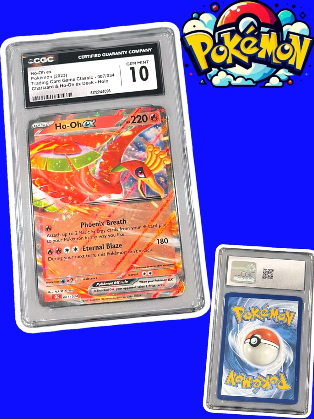 CGC 10 Gem Mint Ho-Oh ex 007/034 Pokémon Classic Collection Holo Rare
